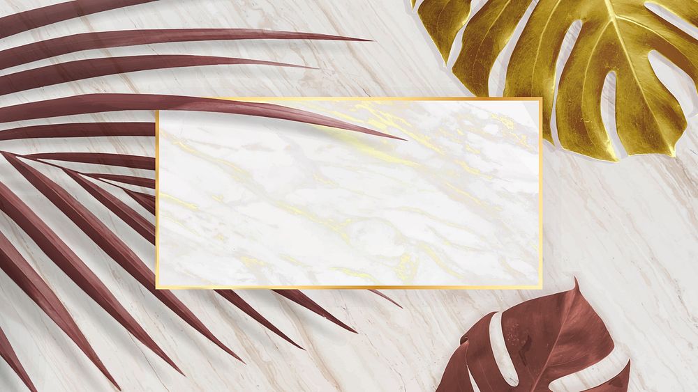 Nature golden banner on a marble background vector