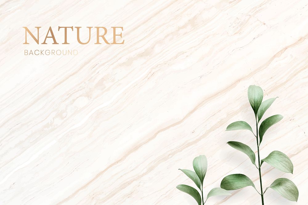 Tropical leaves on a marble background vector