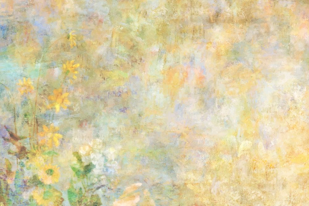 Yellow floral wall textured background vector