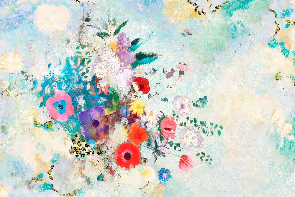Colorful bouquet on a textured wall vector