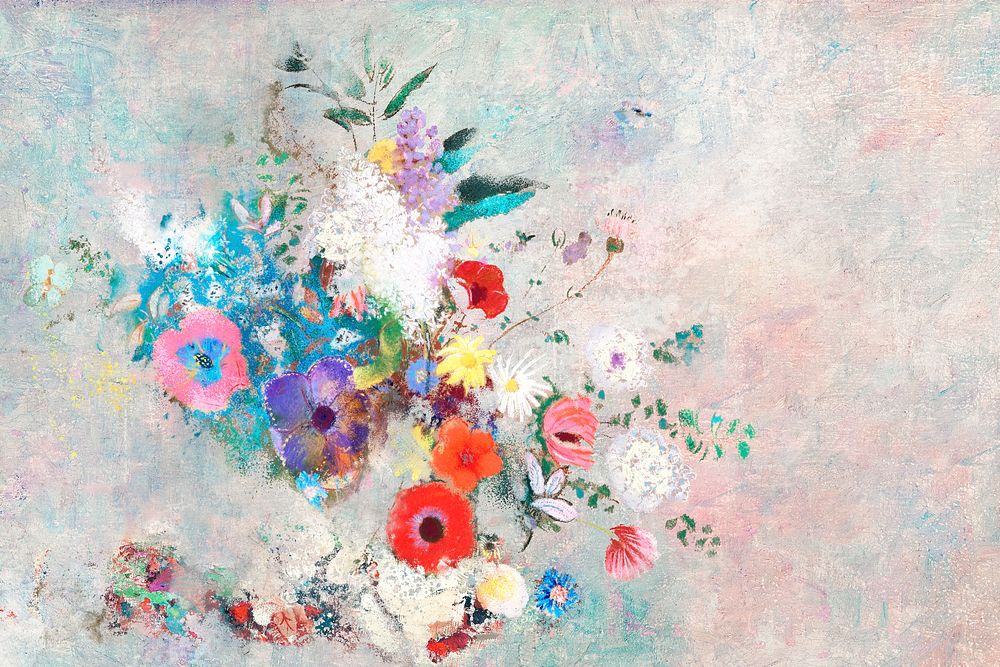 Colorful bouquet on a textured wall