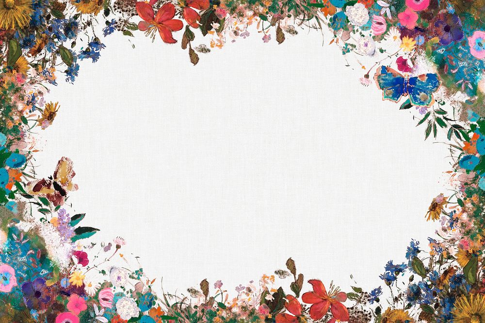 Floral frame wall textured background illustration