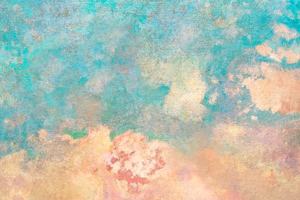 Abstract blue and orange oil paint textured background vector