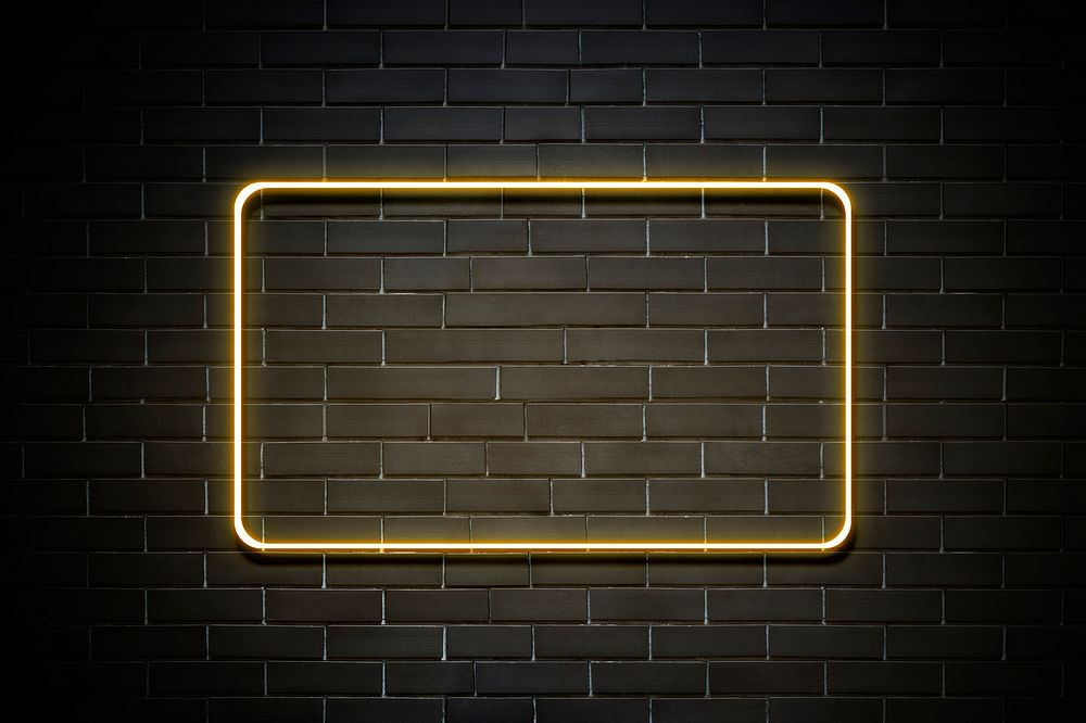 Neon yellow banner on a wall