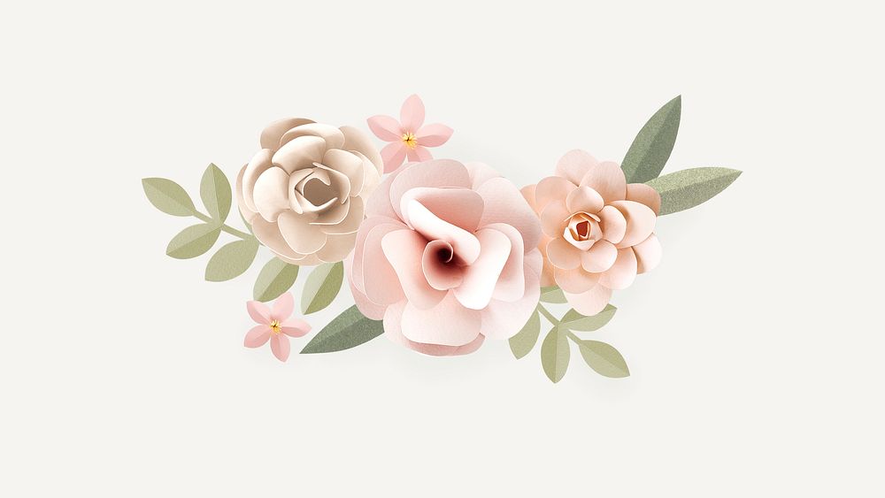 Floral paper craft design element background
