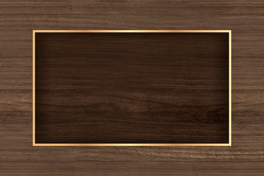 Blank rectangle wooden frame template vector