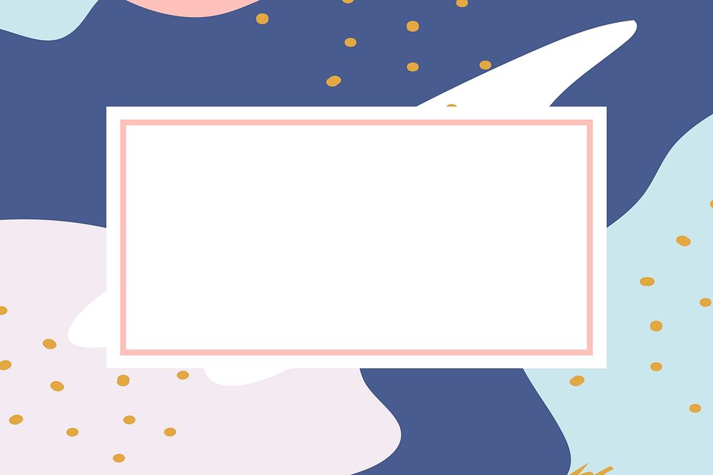 Blank rectangle pastel Memphis frame template vector