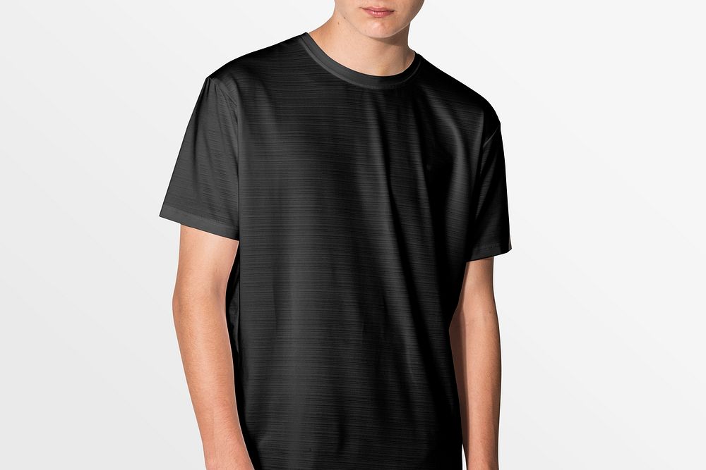 Men's t-shirt, black apparel with blank design space