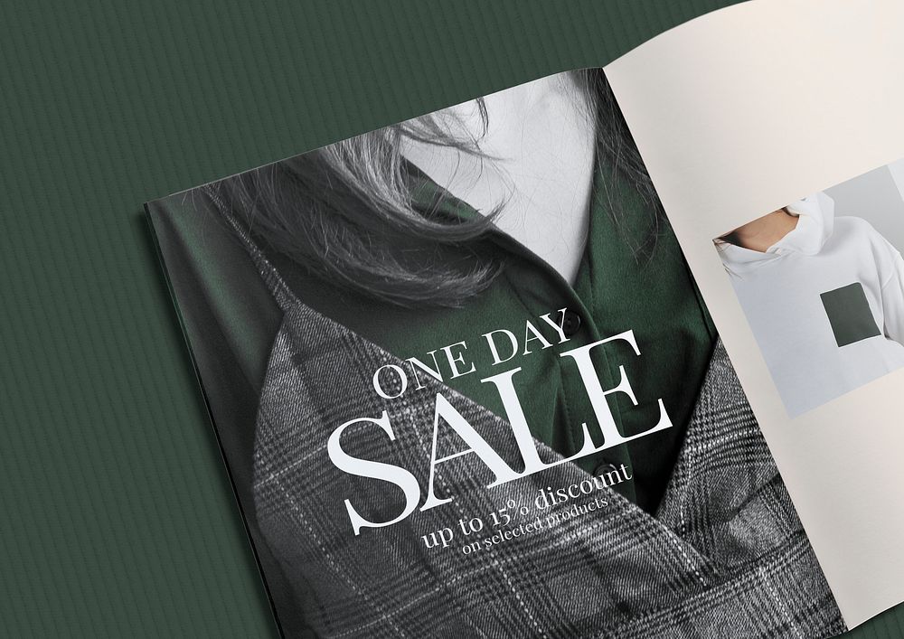 Editable fashion magazine mockup psd advertisement