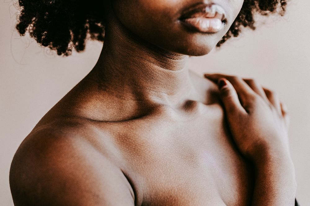 Beautiful black woman with afro hair