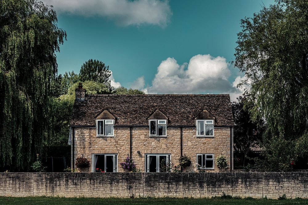 Brick house in a countryside