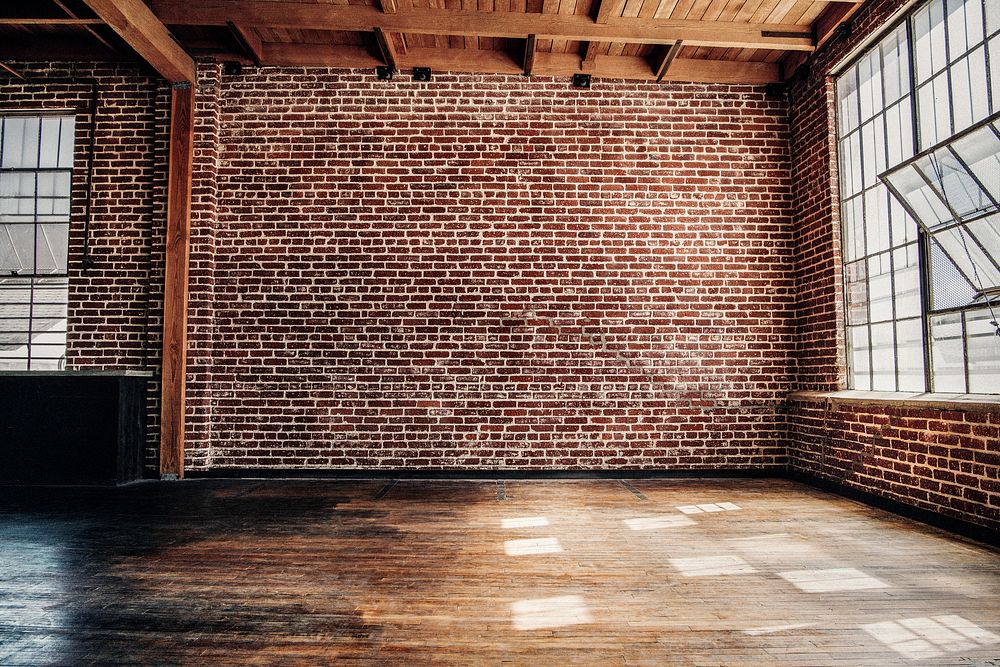 Red brick wall, loft interior design