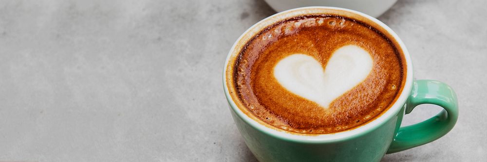 Latte art heart for valentines day