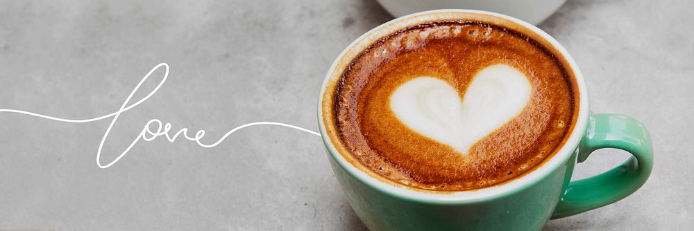 Latte art heart for valentines day