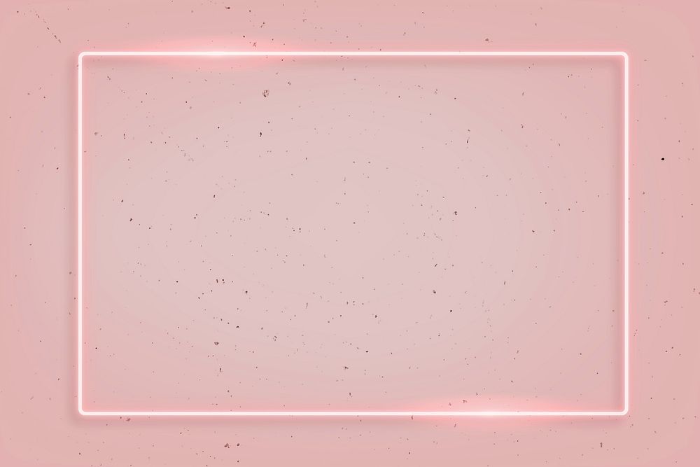 Rectangle pink neon frame on a pink  background vector