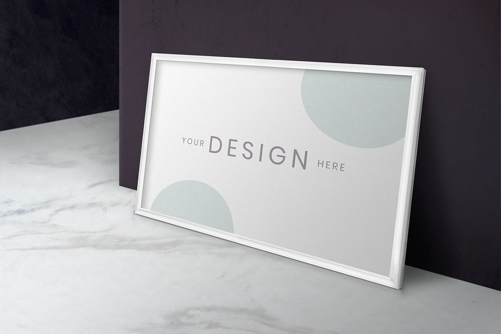 Picture frame on a marble floor illustration