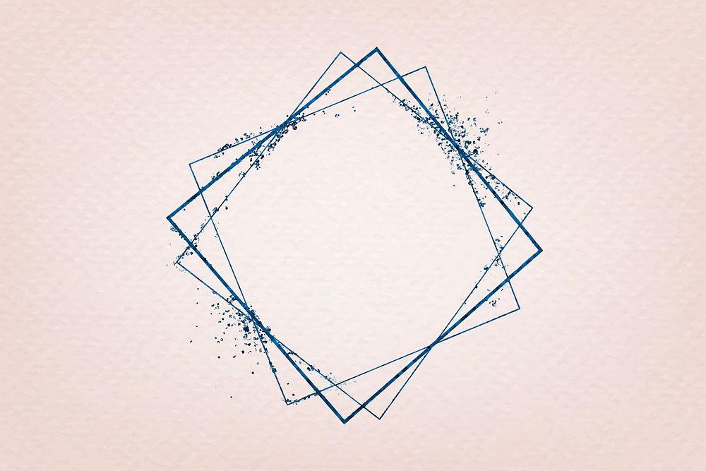 Blue rhombus frame on pink background vector