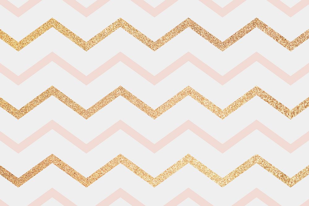Pink and gold glittery zigzag patterned background vector