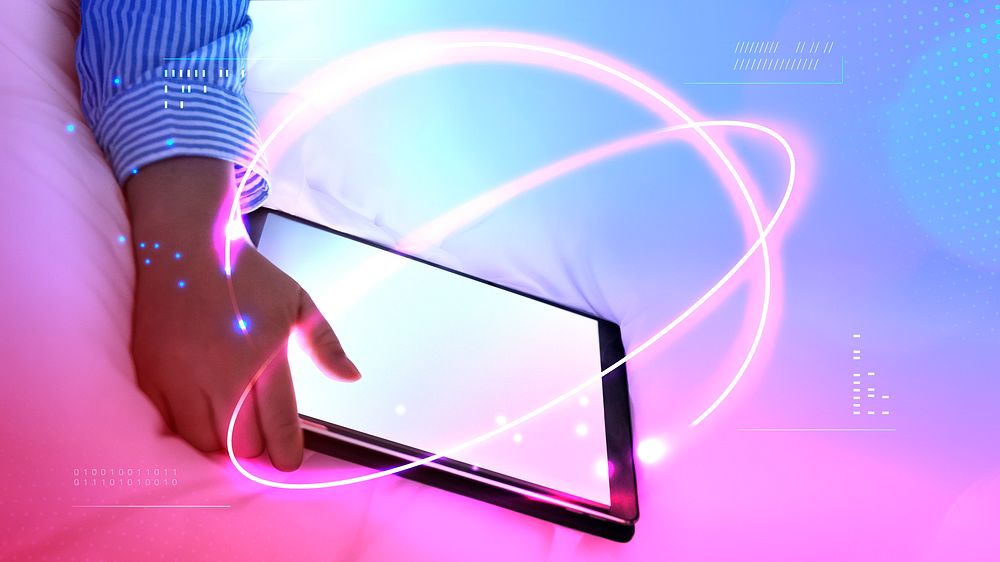 Woman using a digital tablet mockup