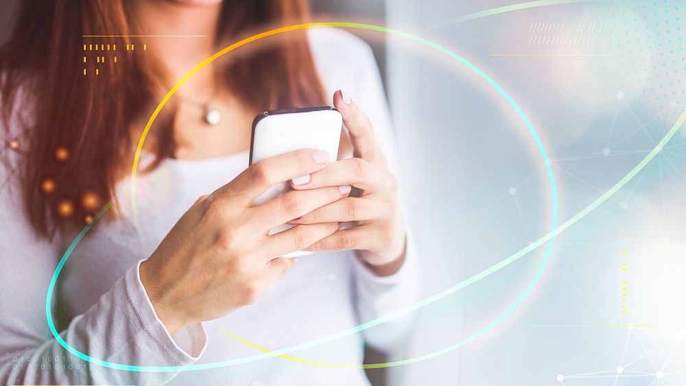 Woman using her mobile phone