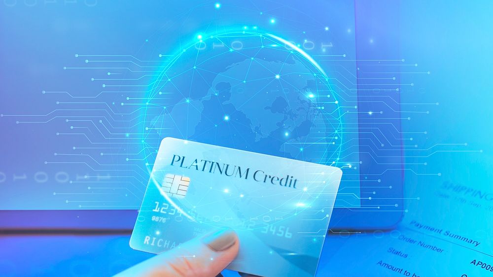 Woman holding a platinum credit card