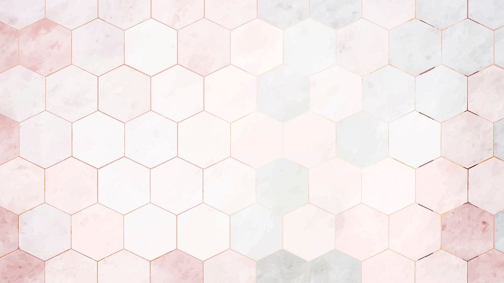 Pink floor HD wallpaper, hexagons pattern pastel background