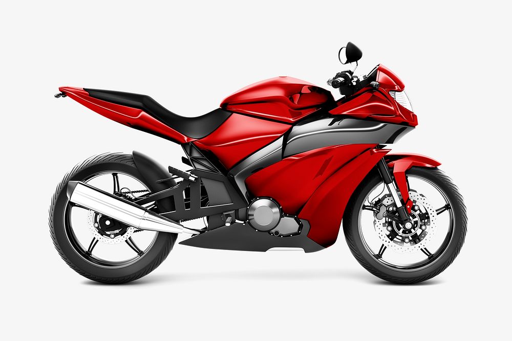 Red sports bike 3D vector