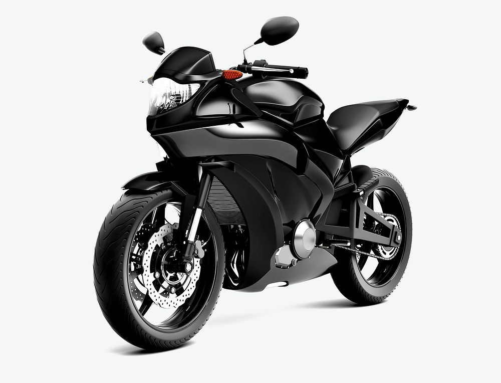 Black sports bike 3D vector
