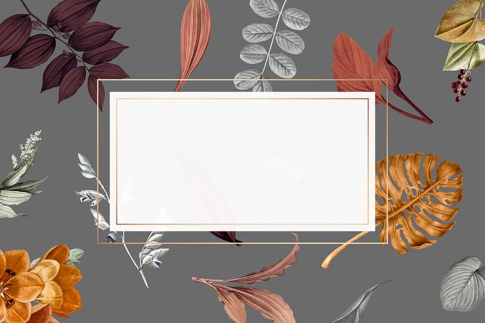 Leafy rectangle frame design vector