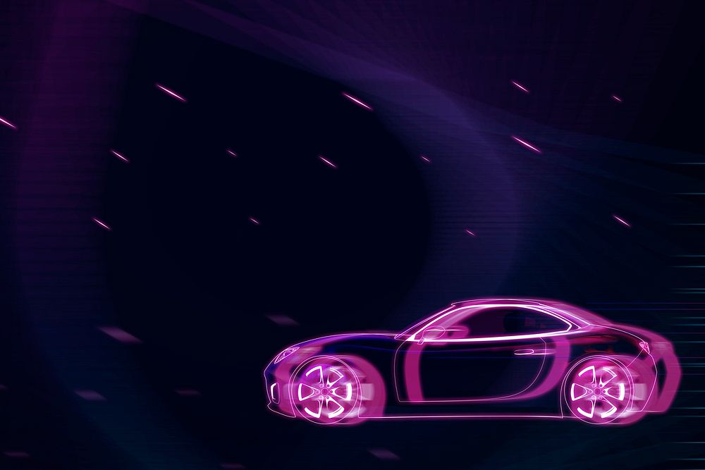 Pink neon sports car design