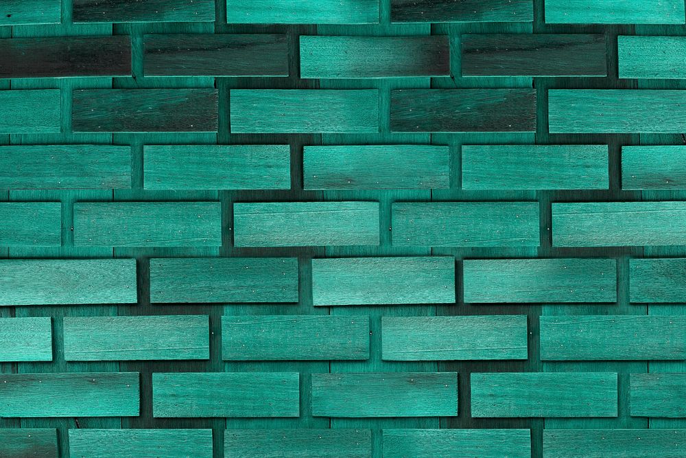 Green concrete brick wall patterned background