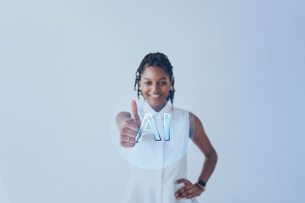 Black woman showing a thumbs up