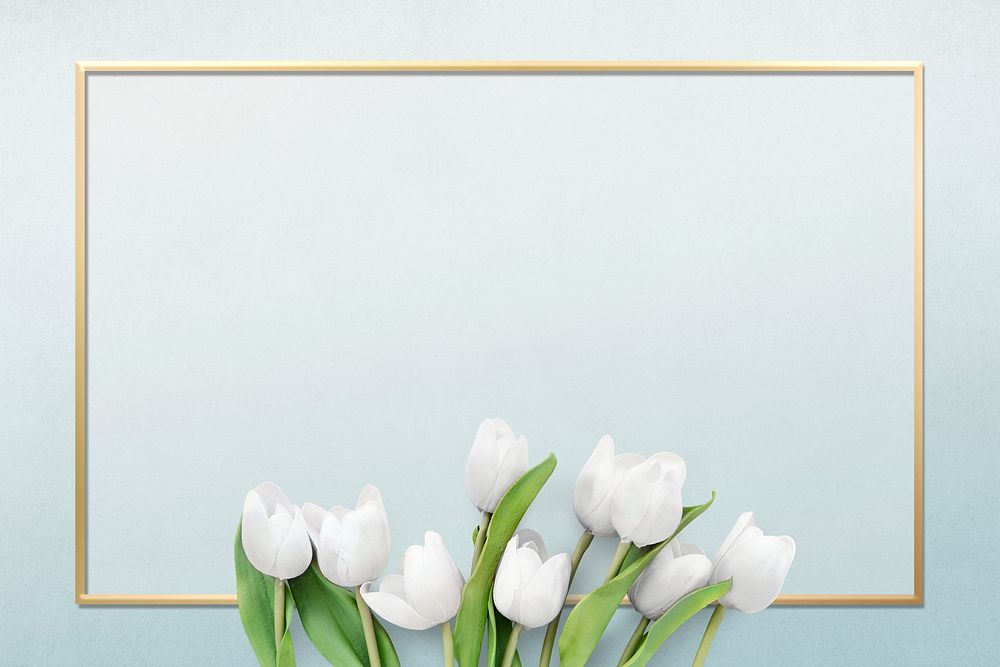 Golden rectangle tulip floral frame design
