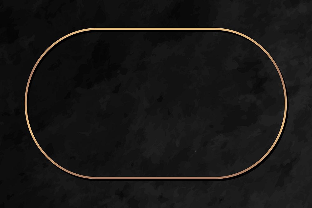 Oval gold frame on black marble background vector