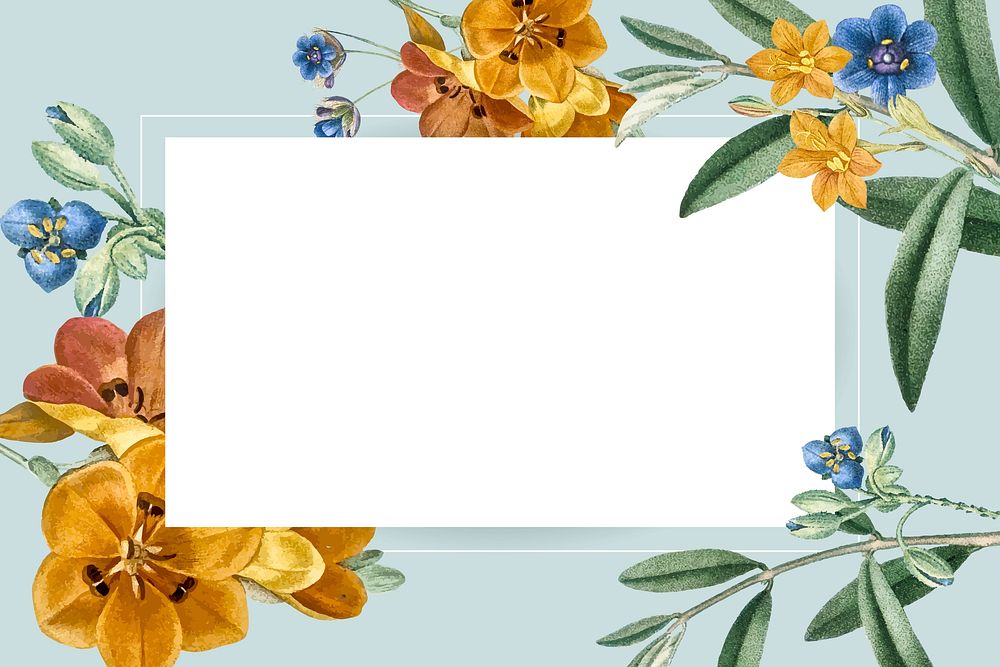 Floral rectangle frame design vector