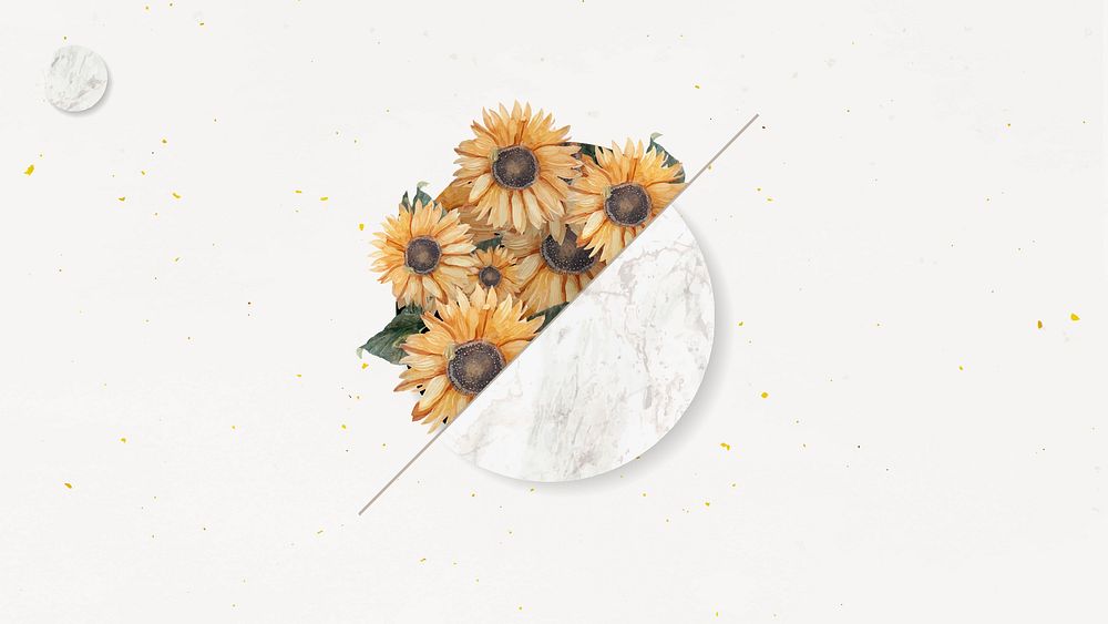 Sunflower bouquet on white background vector
