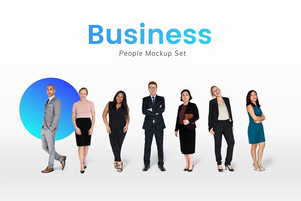 Diverse business people characters set