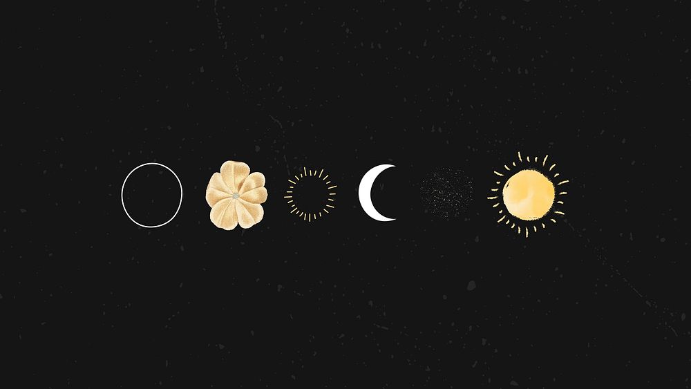 Floral galaxy with moon and sun design vector