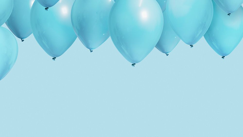 Festive pastel blue balloon banner