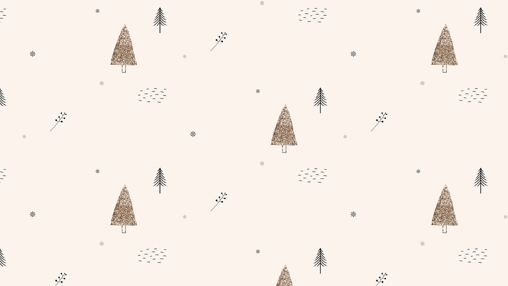 Christmas seamless pattern beige background vector