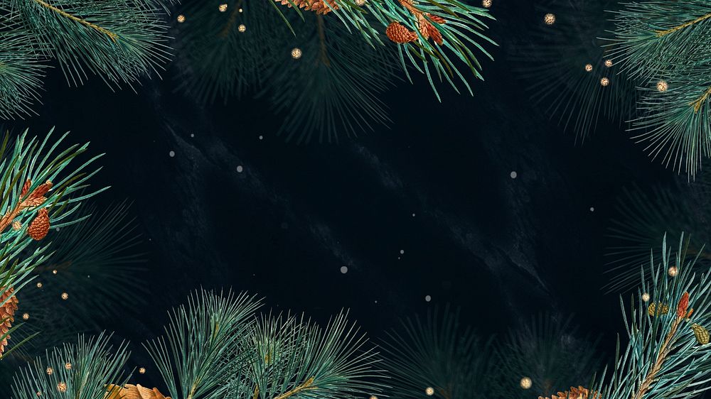 Festive Christmas frame on a black background