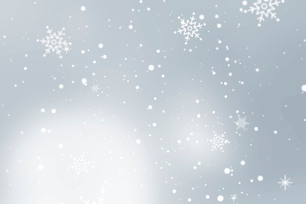 Snowflakes patterned on gray background illustration vector