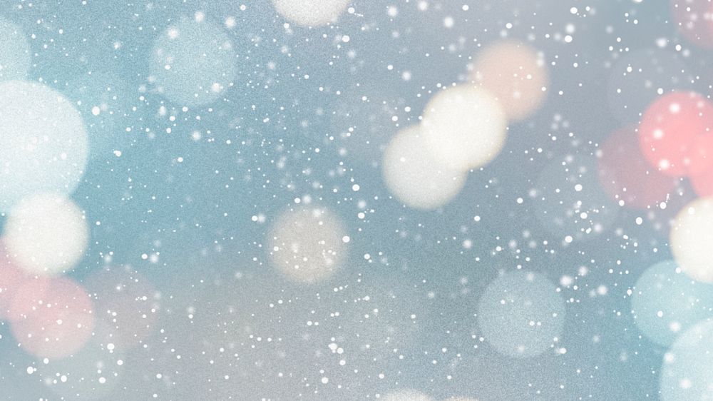 Colorful bokeh light in a snowy day