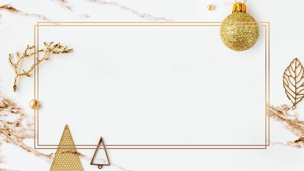 Frame with Christmas ornaments social template mockup
