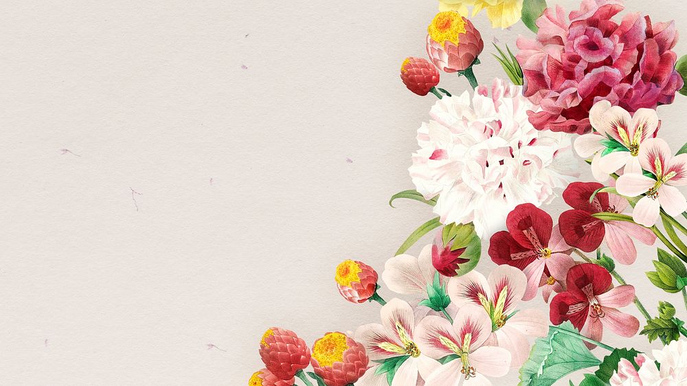 Blank colorful floral frame wallpaper mockup