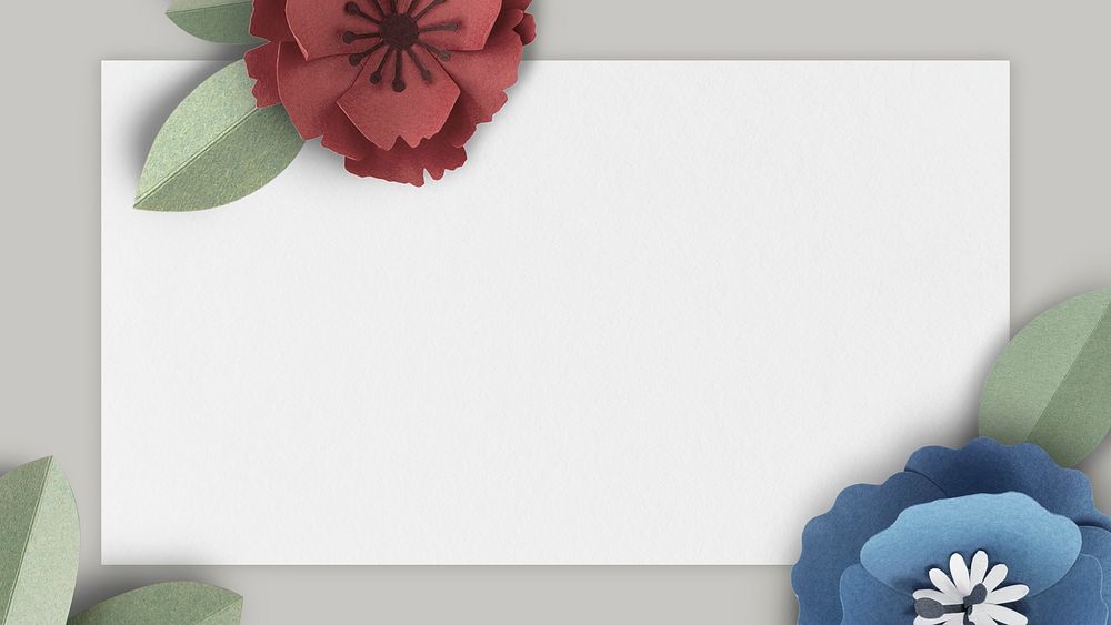 Flower decorated gray banner mockup