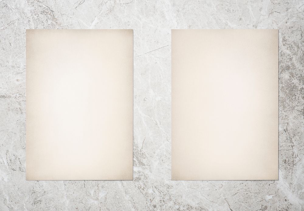 Paper sets on a marble background