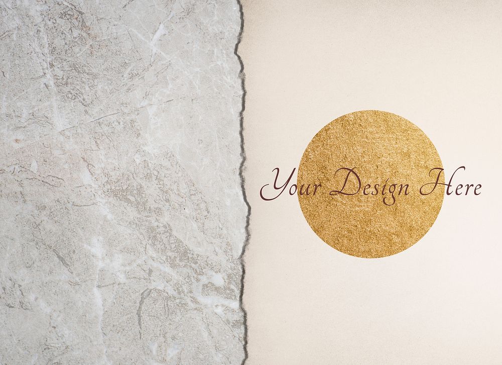 Marble texture and white paper mockup