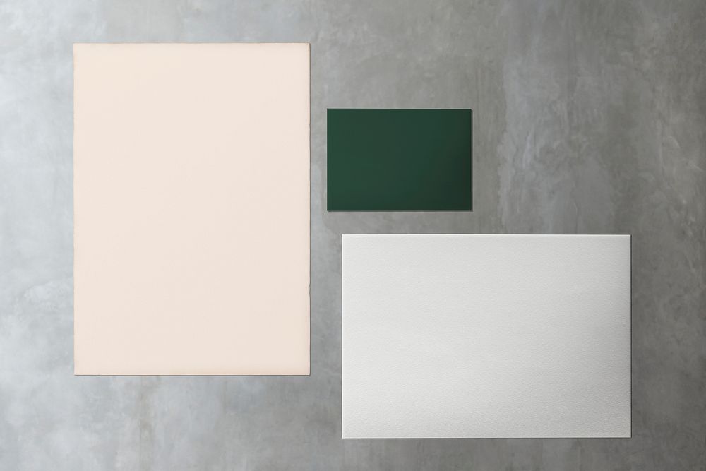 Paper set on a gray marble background