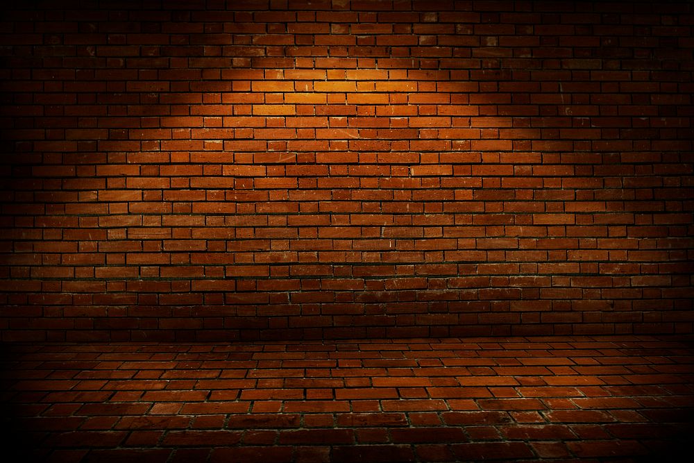 Grunge brick wall with light